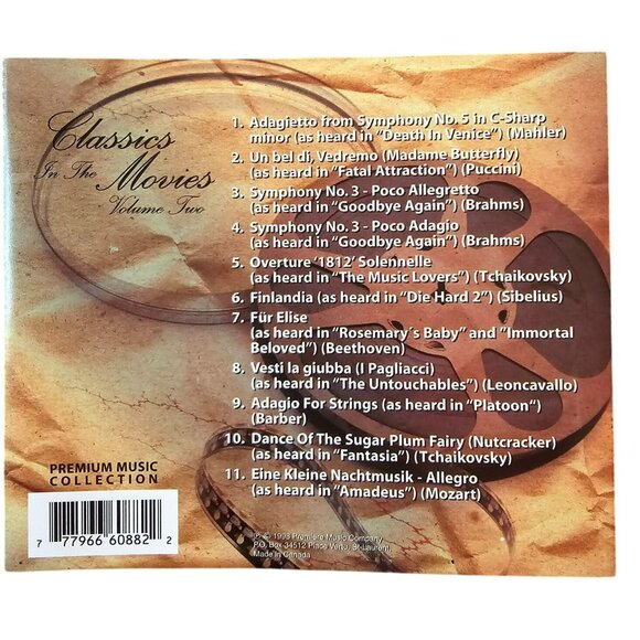 Classics In The Movies CD Volume Two Premium Music Collection 37580cd - Picture 3 of 3